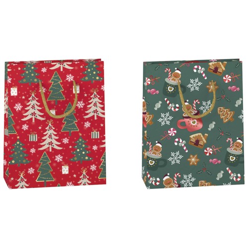 Bolsa de regalo tamaño XS modelos surtidos Navidad, AUCHAN