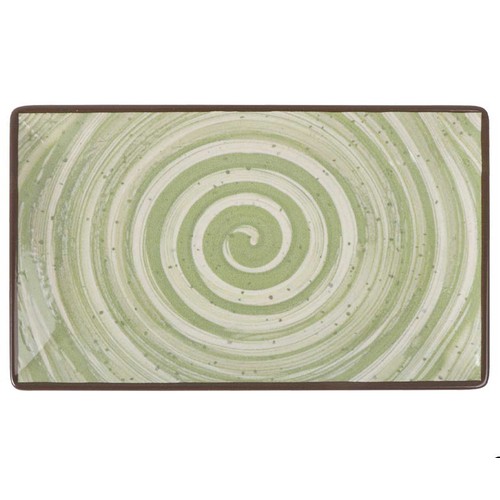 Fuente rectangular 25x15cm melamina, modelo Loop verde ELITE