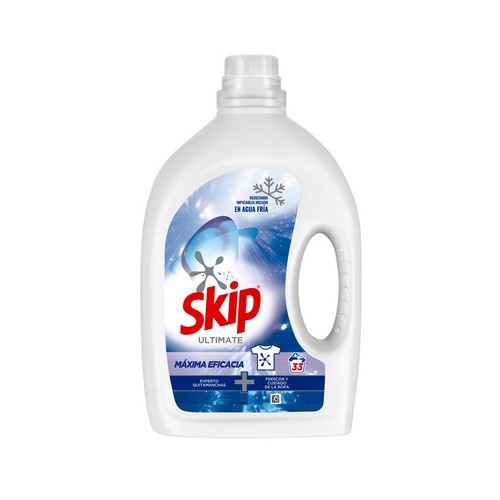 SKIP Ultimate Detergente líquido con acción anti manchas y de máxima eficacia, incluso en agua fría 33 ds.