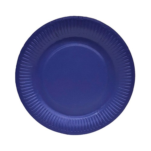 10 platos cartón azul de 18cm, ACTUEL.