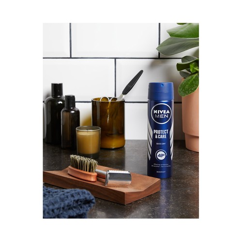 NIVEA Men protege & cuida Desodorante en spray para hombre, antitranspirante hasta 48 horas 200 ml.