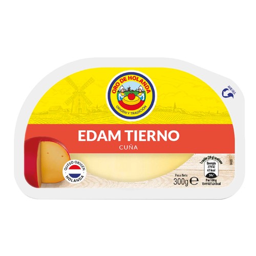 ORO DE HOLANDA Queso Edam tierno cuña 300 gr.