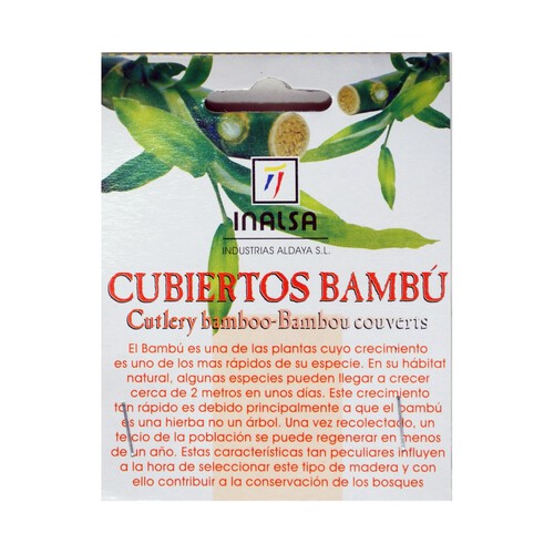 Cuchara de madera de bambú para servir INALSA.