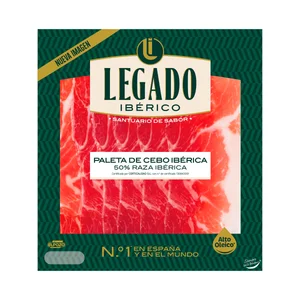 LEGADO IBÉRICO de El Pozo Paleta de cebo ibérico (50% raza ibérica), cortada en lonchas finas con separador 70 g.