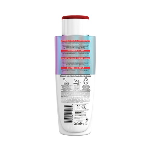 ELVIVE Champú fortificante y reparador, sin sulfatos, para todo tipo pelo dañado ELVIVE Bond repair de L´oréal 200 ml.