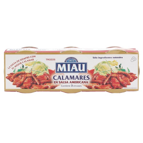 MIAU Calamares en salsa americana (Trozos) 3 x 51 g.