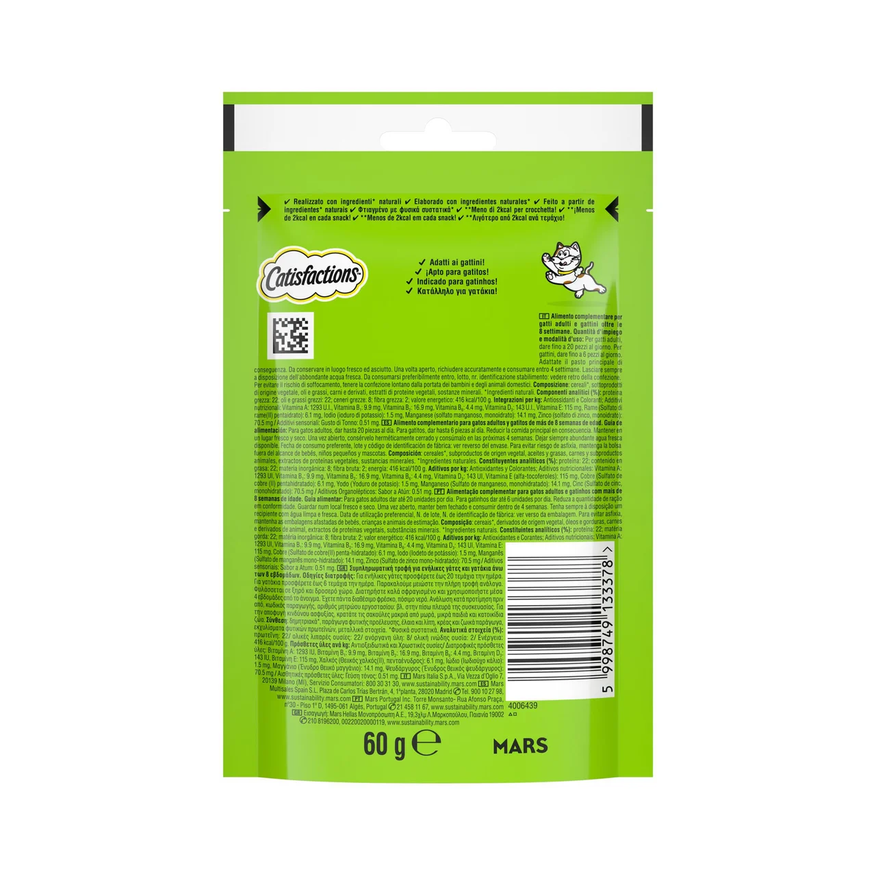 Snack de gatos atún 60gr