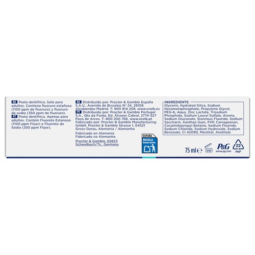 ORAL-B Advanced cristales limpiadores Pasta de dientes para el control del sarro 75 ml.
