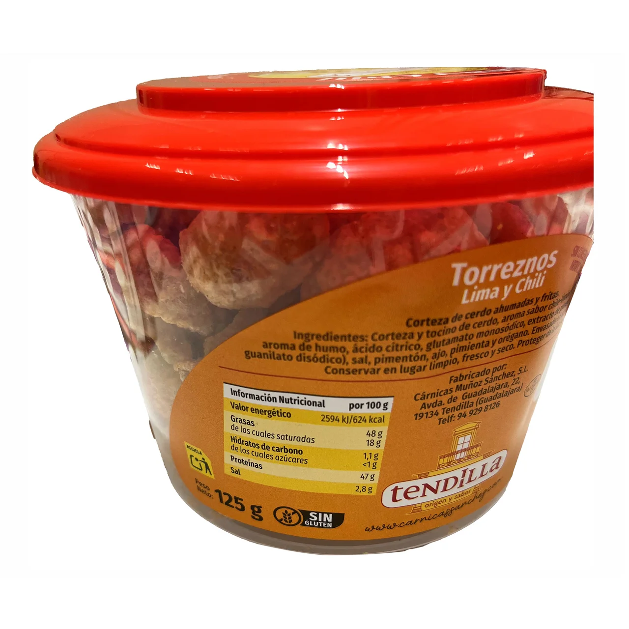 Torrezno frito sabor lima-chili 125 g