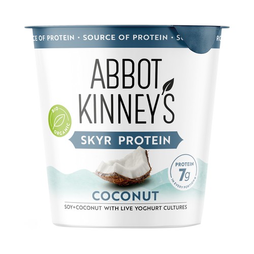 ABBOT KINNEY´S Postre estilo skyr de soja y coco con proteina, sabor natural 300 g.