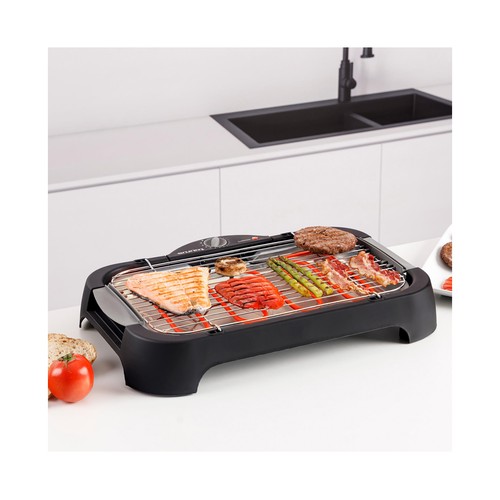 Barbacoa de mesa TAURUS Maxim's BQE2400, 2400W, superficie 41x24cm, termostato regulable, interruptor luminoso