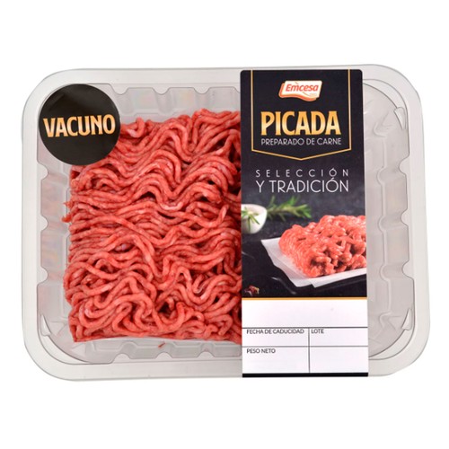 Bandeja de preparado de carne picada de vacuno EMCESA 365 g.