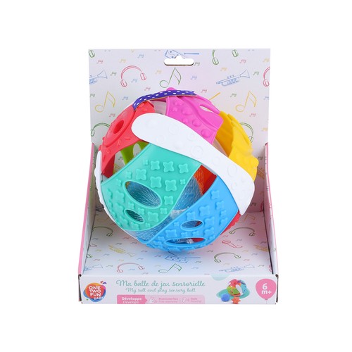 Bola Roll & Play, juguete sensorial para bebés a partir de 6 meses, ONE TWO FUN ALCAMPO.