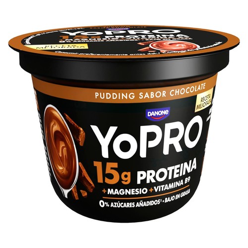 Pudding de chocolate con alto contenido en proteinas y bajo en grasas YOPRO de Danone 180 g.