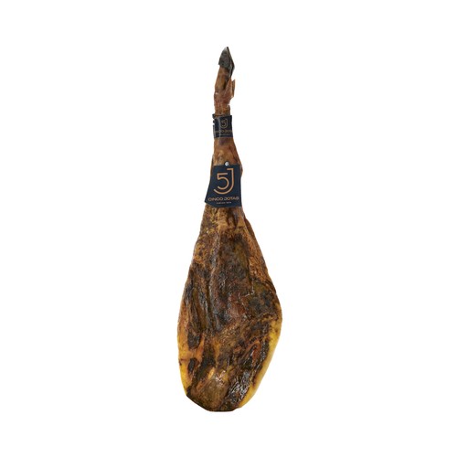5J Jamón de bellota ibérico (100% raza ibérica) pieza de 7 a 8 kilos (peso aproximado).