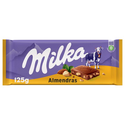 MILKA Chocolate de leche con almendras 125 g.