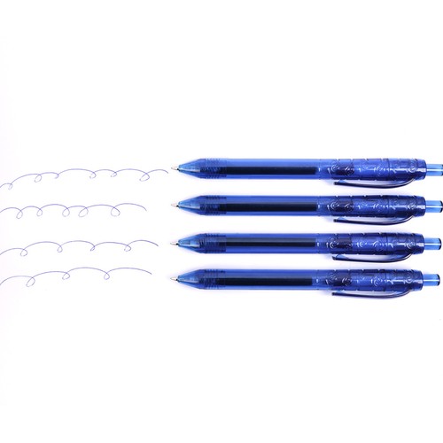 4 Boligrafos Retractiles Azul Reciclados AUCHAN.