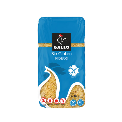 Pasta fideos sin gluten GALLO, 450 g.