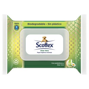 Imagen de SCOTTEX Calm Papel higiénico húmedo (toallitas WC), con aloe vera, especial pieles sensibles 66 uds.