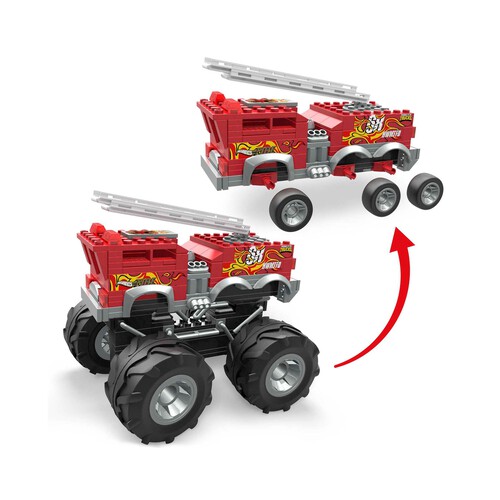 Camión de bomberos 5 Alarm Coche de bloques de construcción con 2 figuras, 279 piezas HOT WHEELS MEGA Construx MATTEL HHD19.