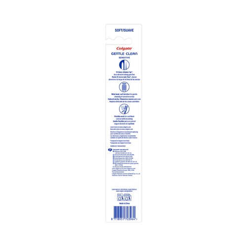 COLGATE Gentle clean sensitive Cepillo de dientes ultracompacto con filamentos super suaves.