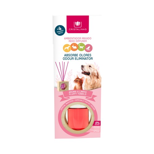 CRISTALINAS Varillas absorbe olores mascota, Aire Limpio CRISTALIZAS 30 ml.