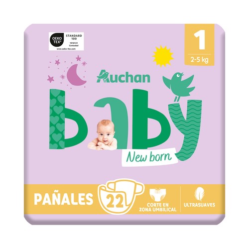 PRODUCTO ALCAMPO Baby Pañales talla 1 (2-5 kg) 22 uds.