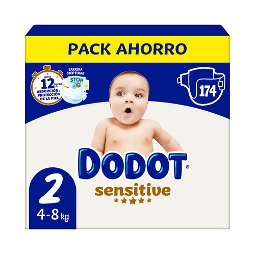 DODOT Sensitive Pañales talla 2 (4-8 kg) 174 uds.