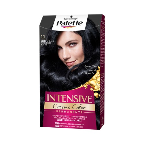 PALETTE Tinte de pelo permanente tono 1.1 negro azulado PALETTE Intensive creme color de Schwarzkopf.