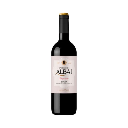Vino tinto con denominación de origen calificada Rioja CASTILLO DE ALBAI botella de 75 cl.