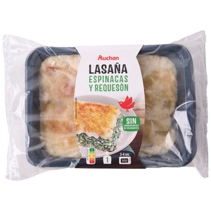 Imagen de AUCHAN Lasaña rellena de espinacas y requesón, lista para calentar y comer 350 g Producto Alcampo.