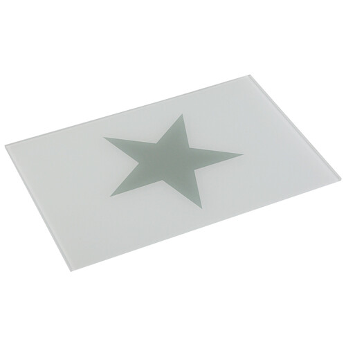 Tabla de cortar de cristal decorado, diseño Estrella, 20x30x0,5cm., VERSA.