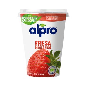 Imagen de ALPRO Especialidad de soja vegetal con fermentos naturales y fresas 400 g.