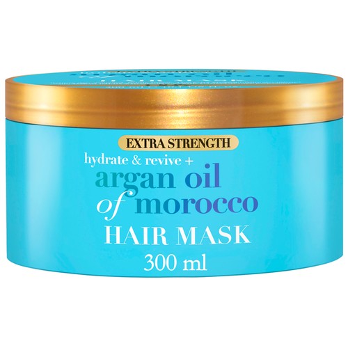 OGX Mascarilla capilar hidratante y extra fortificante, con aceite de argán de Marruecos 300 ml.