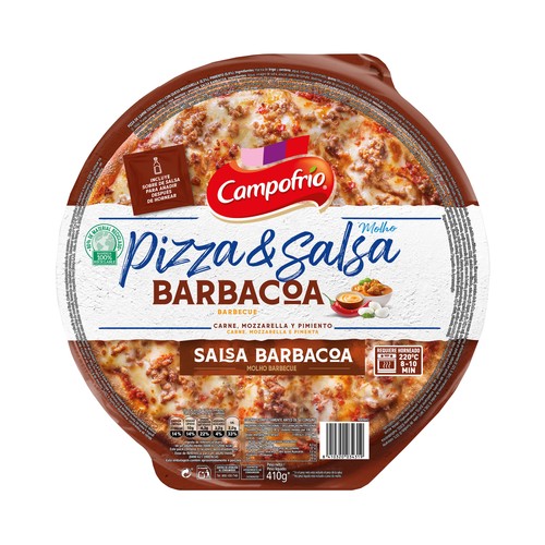 CAMPOFRÍO Pizza de carne con salsa barbacoa CAMPOFRÍO 410 g.