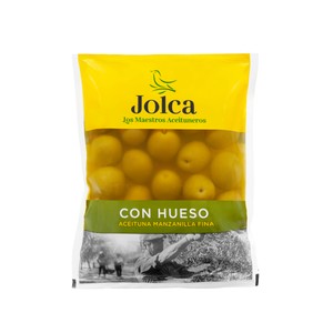 Imagen de JOLCA Aceitunas verdes manzanilla fina con hueso bolsa de 100 g.