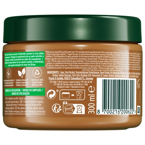 HERBAL ESSENCES Mascarilla capilar hidratante aroma a coco, para cabellos muy secos 300 ml.