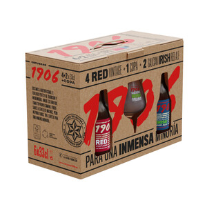 Imagen de 1906 Estuche de cervezas 6 uds. x 33 cl + + copa regalo