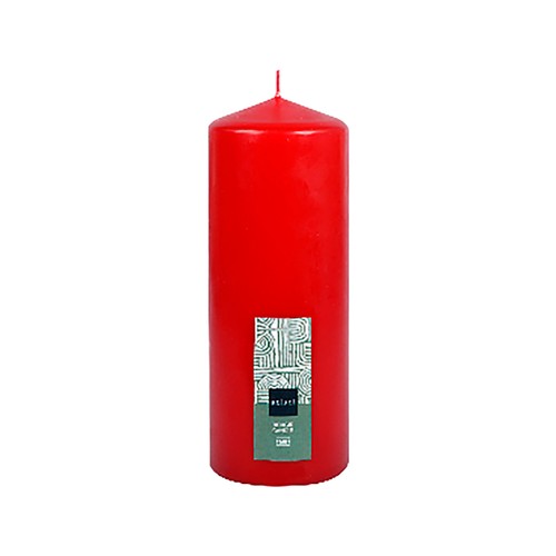 Vela de 18 cm, sin perfume, color rojo, ALCAMPO.