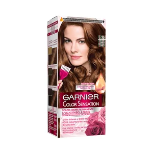 GARNIER Coloración permanente e intensa reutilizable para bol y pincel, tono 5.35 Castaño canela GARNIER Color sensation.