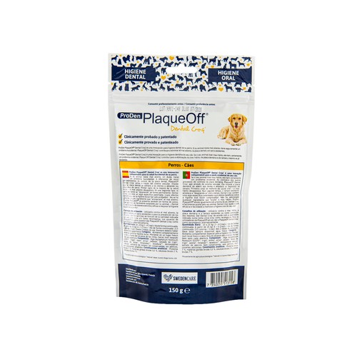 PLAQUEOFF Golosinas en forma de croquetas dentales para perros PLAQUEOFF 150 g.