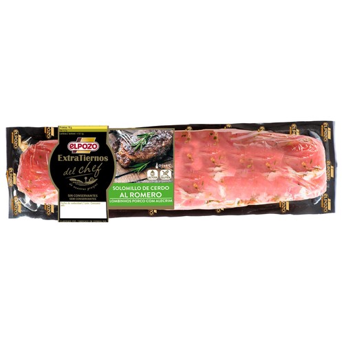 Solomillo de cerdo al romero, envasado al vacio EL POZO Extratiernos del chef 700 g.