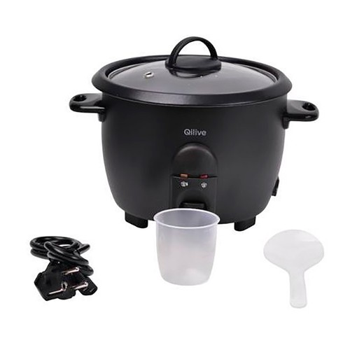 Arrocera QILIVE Q.5524, capacidad 1L, 400W, con tapa de cristal.