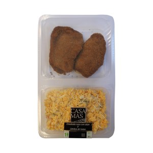 Imagen de CASA MAS Ensaladilla rusa con atún (220g) + libritos de lomo de cerdo (queso y fiambre de cerdo) (100g) CASA MAS 320 g.