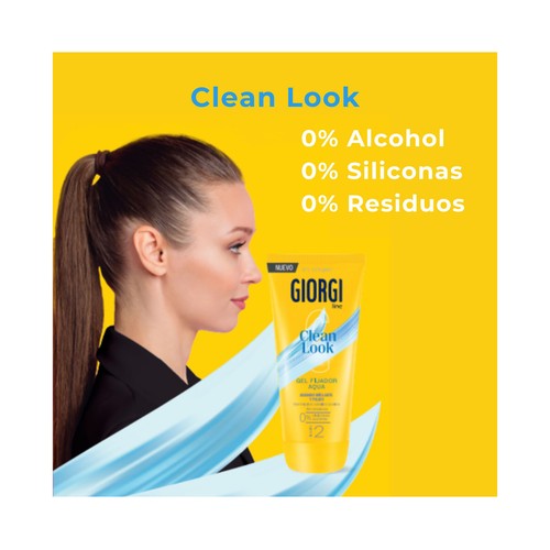 GIORGI Clean look Gel fijador (gomina) fijación 2, con acabado brillante y pulido 170 ml.