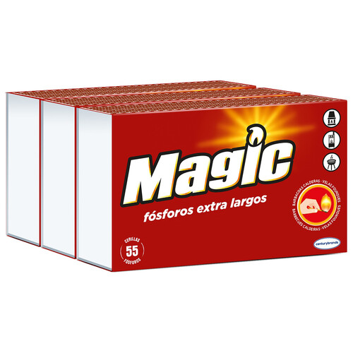 MAGIC Cerillas fósforos XL MAGIC pack 3