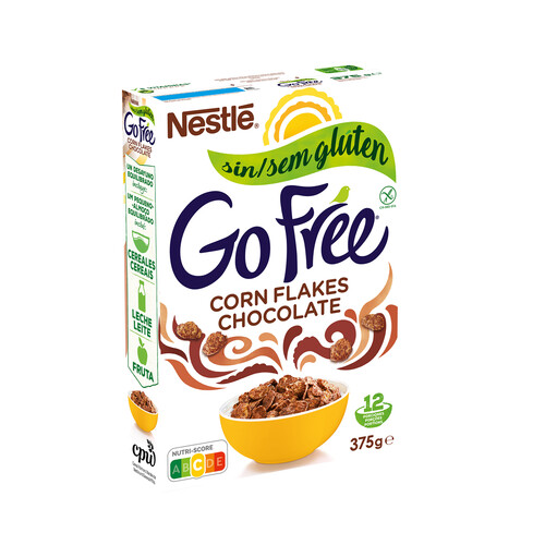 NESTLÉ Cereales desayuno sin gluten con chocolate NESTLE GO FREE 350 g.