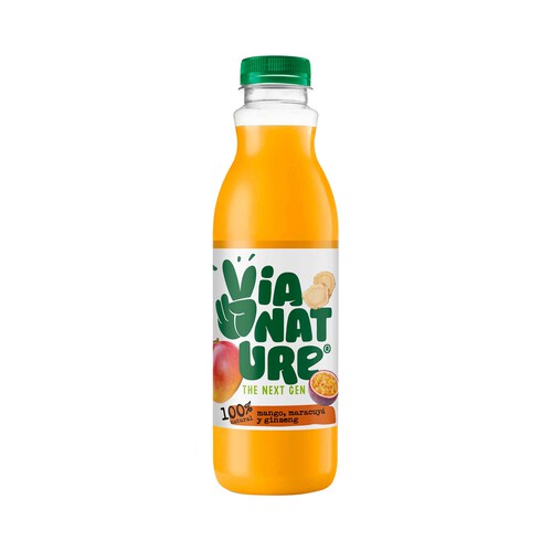 VÍA NATURE Zumo de mango, maracuyá y ginseng VIA NATURE 750 ml.