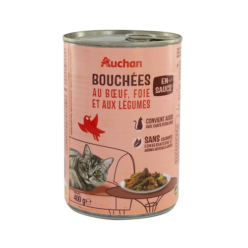 PRODUCTO ALCAMPO Bocaditos en salsa de buey para gatos esterilizados 400 g.
