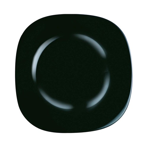 Plato llano cuadrado de vidrio color negro, 26cm., Carine LUMINARC.